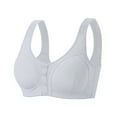 thumbnail image 4 of GPOECD Front Closure Bra for Women Comfortable Wireless Support Front Snap Bras Soft Everyday Wear Seamless T-Shirt Bra Light Gray,56, 4 of 6