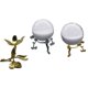 thumbnail image 5 of Estante de bola de cristal, trípode de metal, soporte para árbol, base de libélula con forma de triángulo de rosa bañada en oro, 5 of 6