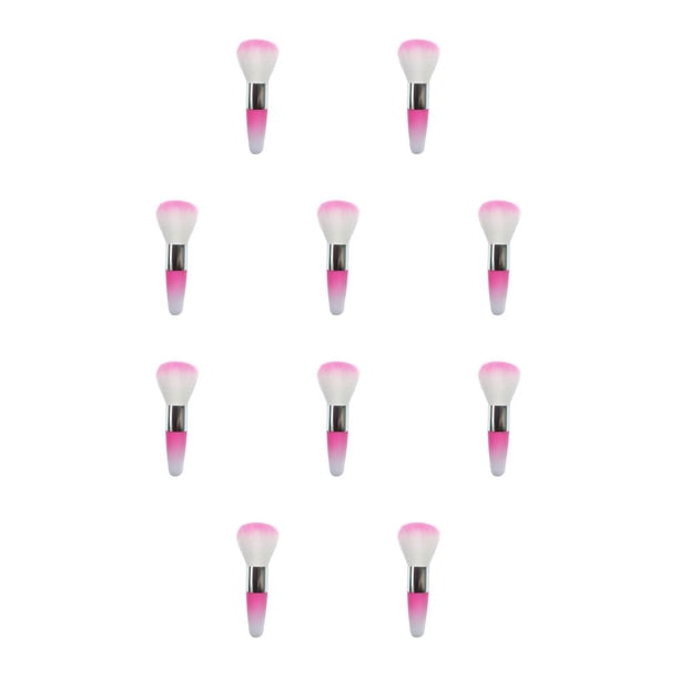 Vogacara Cepillo para uñas, cerdas flexibles, mango largo, dulce regalo multicolor, removedor de polvo, suministros para niñas, cepillos de Rosado 10Conjunto