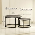 thumbnail image 3 of HOMCOM Tables Gigognes, Ensemble de 2 Tables Basses avec Dessus Effet Marbré, 3 of 10