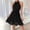 Black, variant on Women's Casual Halter Zipped Sleeveless Solid Color Dress Layered Ruffle A Line Mini Dress with Drawstring Purple