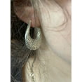 thumbnail image 5 of Sterling Silver Free Form Puffed Filigree Hoop Earrings 1 1/4" Long Item #8022, 5 of 5