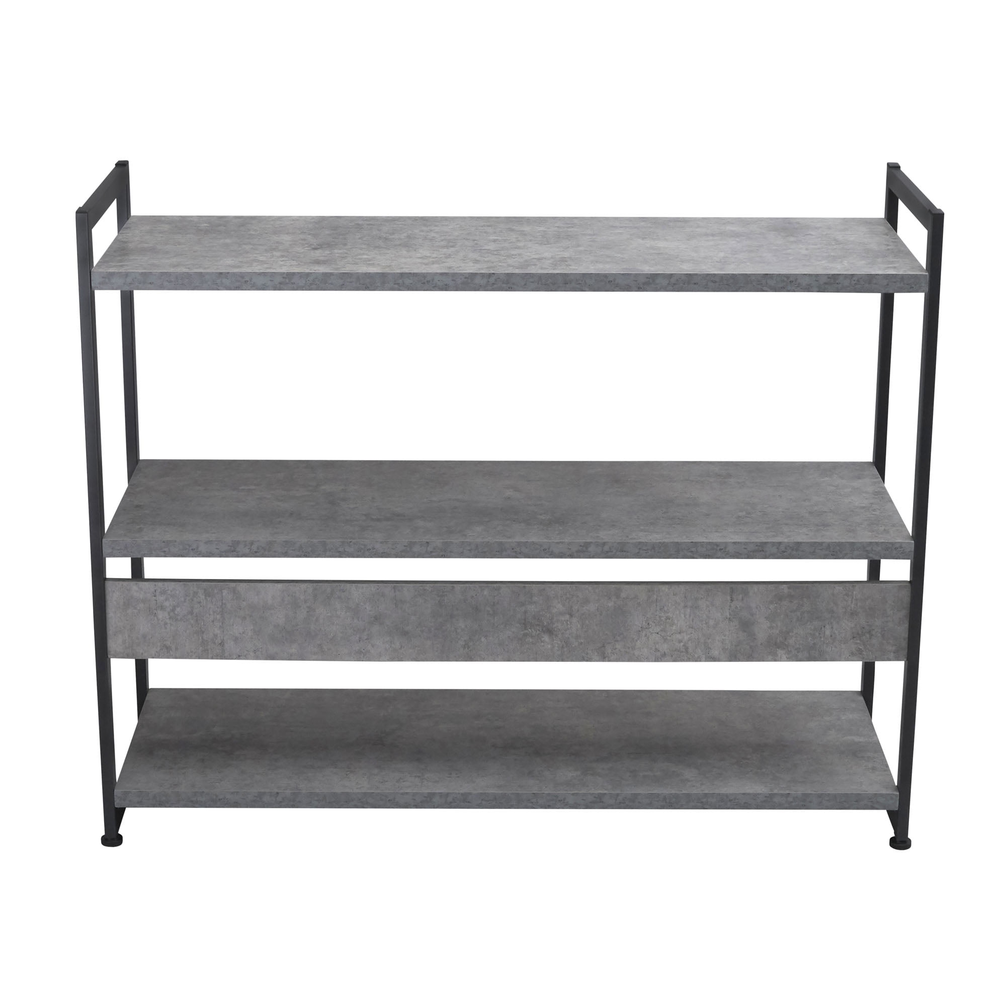Household Essentials 3-Tier Wide Storage Shelf, Faux Gray Slate
