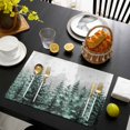 thumbnail image 4 of Green Christmas Tree Placemats Set of 4, Xmas Snowflake Forest Washable Wipeable Table Mats for Dining Tables, Indoor Outdoor Kitchen Place Mats for Holiday Party Table Decor, 4 of 9