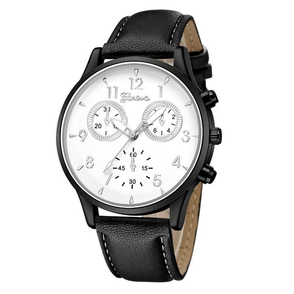 TechWave Fashion Men's Leather Casual Analog Quartz Wrist Watch Business Men's Solar Workout Watch for Men Slim for Men Watch for Boyfriend Women Women Watch Leather Band A158wa W59 Womens Wrist Watch