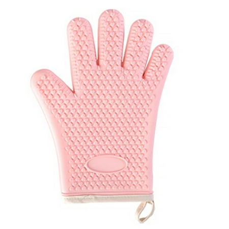 

QILIN 1Pc Baking Glove Ultra-thick Heat-Resistant Reusable Non-slip Texture Easy to Clean Anti-scald Silicone High-Temperature Resistant Oven Baking Mitt Kitchen Supplies