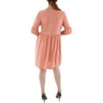 thumbnail image 2 of NY Collection Womens Petites Textured V-Neck Shift Dress, 2 of 2