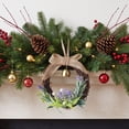 thumbnail image 4 of Christmas Wreath 5.91 Inch Small Front Door Hanging Decoration with Gold Bell and Bow for Home Window Wall Indoor Holiday Ambiance, 4 of 6
