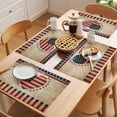 thumbnail image 5 of Independence Day Placemats Set of 2, U.S. Flag Themed Retro Love Heart God Bless America Non-Slip Place Mats Washable Table Mats for Kitchen Dining Table Decorations Indoor/Outdoor, 5 of 9