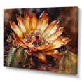 thumbnail image 2 of DESIGN ART Designart "Orange Green Cactus Flower Ii" Floral Cactus Wall Decor 44 in. wide x 34 in. high, 2 of 5
