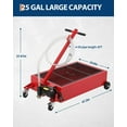 thumbnail image 6 of GARVEE 25 Gallon Low Profile Oil Drain Pan with Electric Pump,12V Oil Change Pan Metal with 8FT Hose & Folding Handle for Cars,SUVs,Trucks,Buses,RVs,Red, 6 of 7