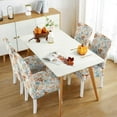 thumbnail image 6 of Fall Chair Covers Set of 4,Thanksgiving Dining Stretch Removable Protector,Autumn Brown Blue Watercolor Leaves Chair Back Covers Farmhouse Decor,Colorful Seat Slipcovers for Dining Room and Party, 6 of 6