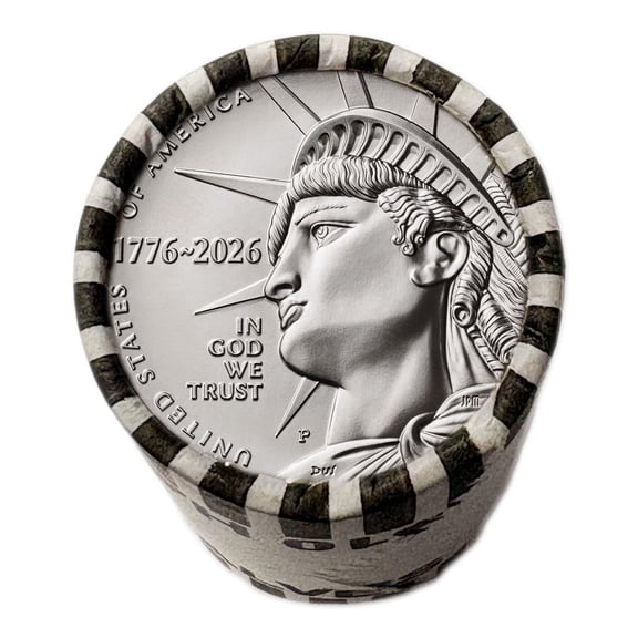 America 250 Enduring Liberty Half Dollar 1776–2026 Uncirculated $10 Roll P MINT