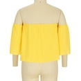 thumbnail image 4 of Women's Strapless Off the Shoulder Blouses 3/4 Sleeve Solid Casual Summer T Shirts Trendy Shirts Tunic Tees Tops, 4 of 7