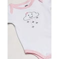 thumbnail image 2 of Hudson Baby Infant Girl Cotton Bodysuits 3pk, Pink Clouds, 0-3 Months, 2 of 4