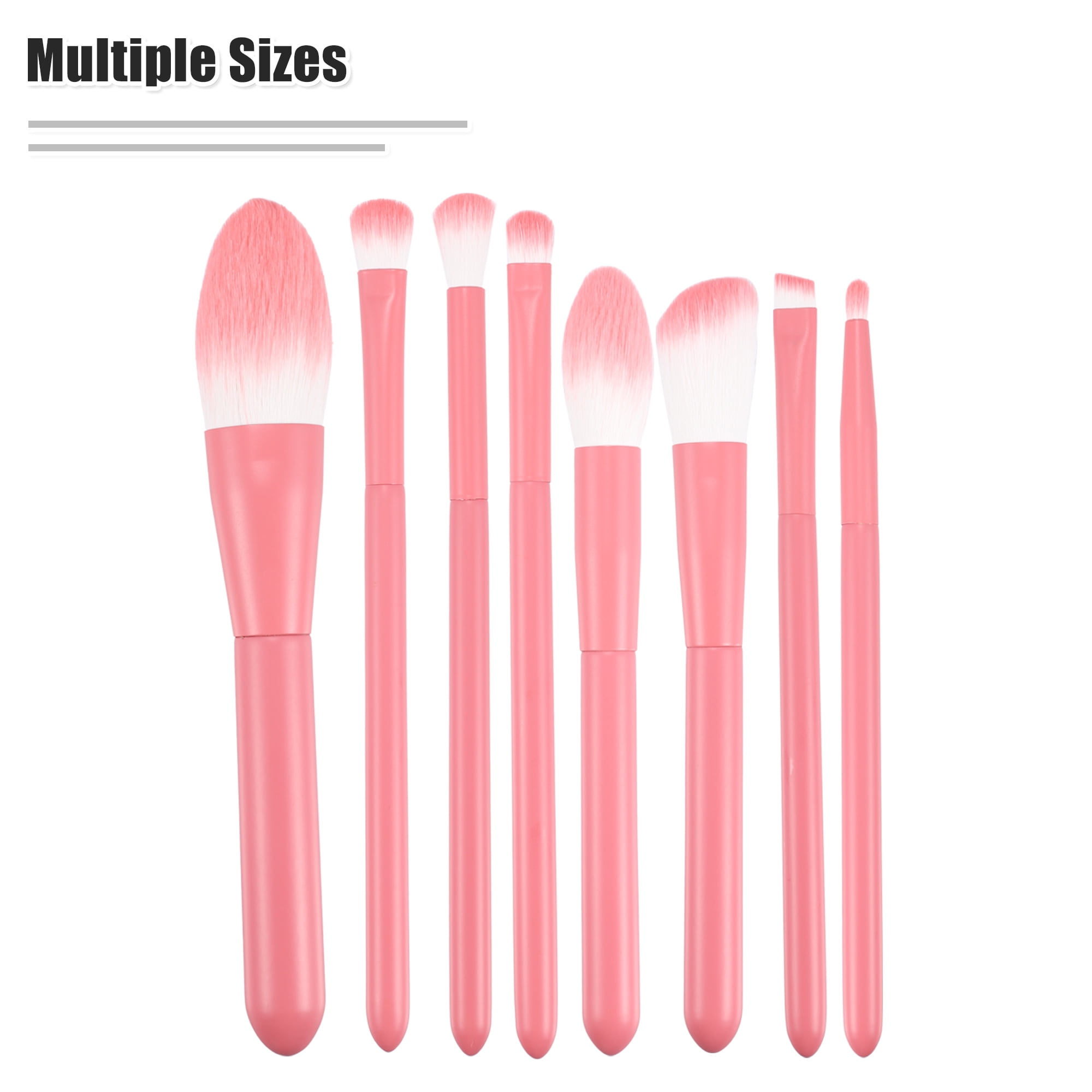 Unique Bargains 8 Pcs Makeup Brush Set Travel Pink