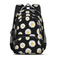 thumbnail image 2 of Daisy Pioneer Flower Black Pattern Backpack for School, Cute School Bag with Adjustable Shoulder Straps and Padded Back, 16.9"x12.6"x5.9", 2 of 5
