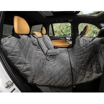 Plush Paws Products Velvet Convertible Rear Seat Cover | Durable Diamond Stitching | Washable & Waterproof Back Seat Cover | Car, Truck & SUV | Nonslip, Tear Resistant Protection | Regular London Grey
