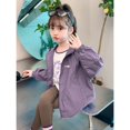 thumbnail image 3 of Chaqueta de material impermeable para niñas, chaqueta deportiva con capucha de moda para niñas pequeñas de otoño, 3 of 6