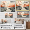 thumbnail image 4 of Designart "Natures Fountain Minimalism Geyser painting II" Landscapes Floater Framed Wall Art Living Room, 4 of 7