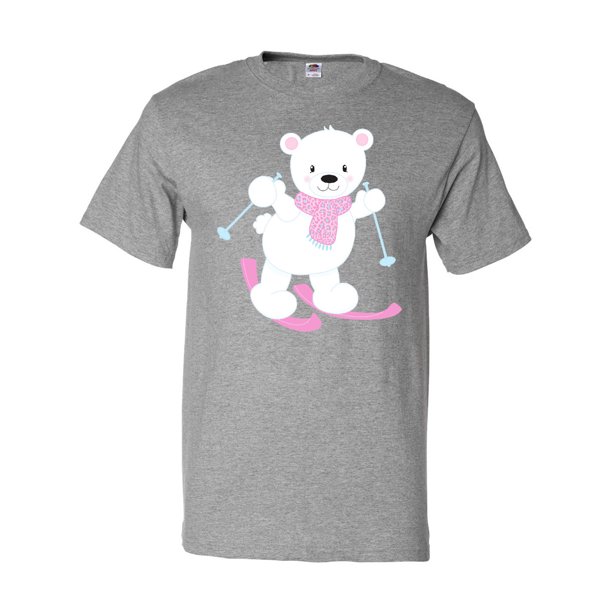 Inktastic Inktastic Polar Bear White Bear Cute Bear Skiing Bear Adult T Shirt Male Athletic