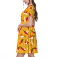 thumbnail image 7 of Spring Summer Dresses for Women 2025 - Hot Chilli Wedding Guest Dresses, Beach Vacation Clothes, Hawaiian Sundresses Casual Short Sleeve Dress for Women with Pockets, 7 of 7