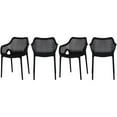 thumbnail image 1 of Pemberly Row Chaise de Salle à Manger d'Extérieur Moderne Noire pour Patio (Ensemble de 4), 1 of 6