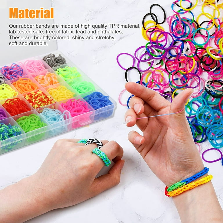 EEEkit 2069pcs Loom Bands Kit 28 Colors Rubber Bands Bracelets Making Kit with Accessory, Gift for Girls DIY Art Craft