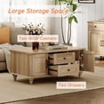 thumbnail image 4 of Farmhouse Coffee Table with Cabinet, Rustic Center Table with Hidden Storage Compartment for Living Room, Office, Natural Oak, 4 of 6