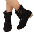thumbnail image 3 of Bottines Tendance pour Femmes Design Lacets Talon Bas - sur Chaussures Courtes pour Automne Saison, 3 of 6