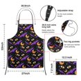 thumbnail image 7 of Halloween Bats Moons and Eyes Apron-Garden Aprons for Women with Pockets-Cotton Linen Waterproof Kitchen Cooking Gardening Aprons Adjustable for Kitchen,Cooking,BBQ and Salon 33"x27", 7 of 7