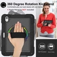thumbnail image 2 of Shockproof Case for iPad A16 11th / iPad A16 10th,Anti drop silicone+PC Layer Protective Splicing Case 360 ° Rotating Handle Stand With Shoulder Strap,Black,For iPad A16 11th/10th, 2 of 8