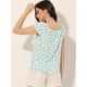 thumbnail image 4 of Top de manga corta con estampado floral de verano para mujer Azul M, 4 of 5