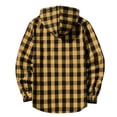 thumbnail image 6 of Jaunzuar Zip Up Hoodie Men Drawstring Long Sleeve Plaid Shirt Men Outdoor Warm Casual Jackets with Pockets XL, 6 of 6