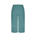 thumbnail image 5 of Fashion Olyvenn Womens Summer Capri Pants Wide Leg Elastic Waist Casual Business Pants Loose Work Lounge Trousers with Pockets Sky Blue L, 5 of 7