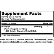 Amazing Formulas Bromelain 2000 mg Per Serving 120 Tablets Supplement | 1200 GDU | 60 Servings | Non-GMO | Gluten Free