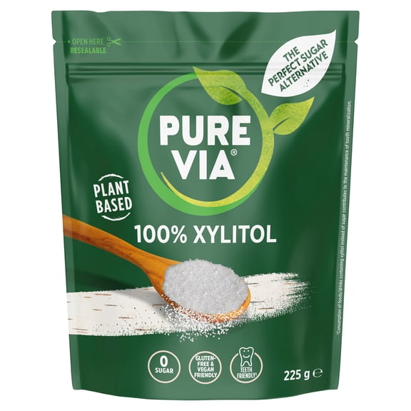 Pure Via 100% Xylitol Plant Based 225G, Imported from Britain