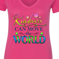 thumbnail image 4 of Inktastic Kindness Can Move the World with Flowers Women's V-Neck T-Shirt, 4 of 5