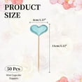 thumbnail image 2 of Uxcell Heart Cupcake Toppers Love Heart Cake Toppers Mini Cupcake Picks, Fit for Birthday Party Cake Decorations Light Blue, 2 of 7
