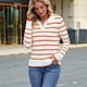 thumbnail image 5 of Camisas de Mujer con Cuello de Solapa, Cuello en V, Blusa de Larga, Blusa Informal Elegante. Naranja Rojo L, 5 of 8