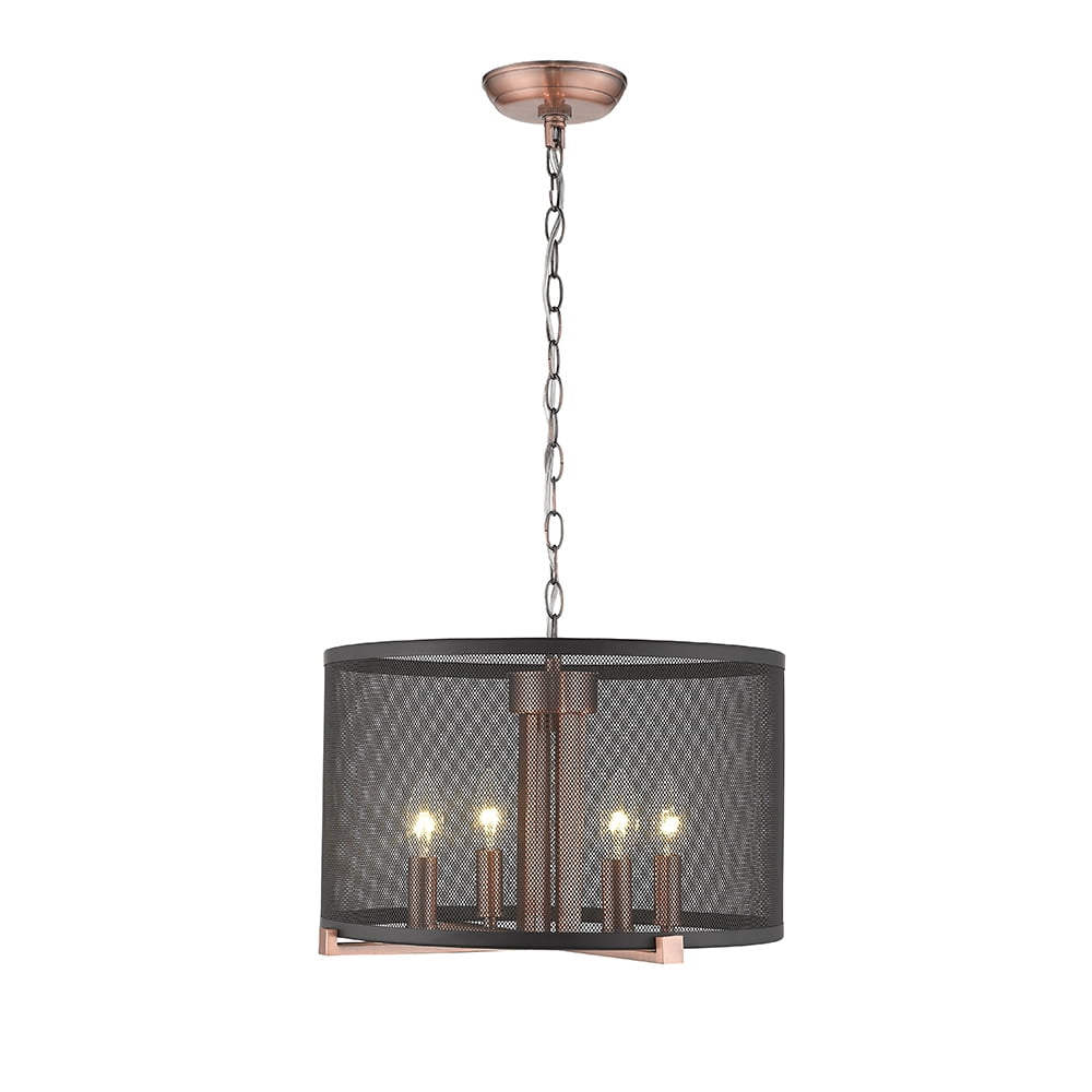 OVE Decors Lancelot III 4-Lights LED Black & Cooper Stain Pendant Light