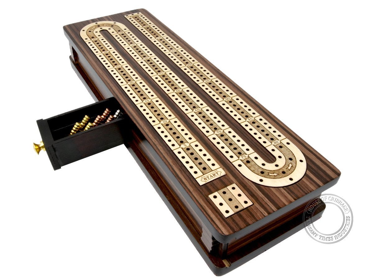 House of Cribbage Continuous Cribbage Board / Box Inlaid in Rosewood