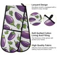 thumbnail image 4 of Dailycode Double Sided Oven Mitt with Loop Heat Resistant Kitchen Long Potholders 7" x 35" Eggplant and Leaf, 4 of 6