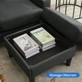 thumbnail image 5 of Aukfa 78" Sectional Sofa with USB Port, Storage Ottoman, Armrest w/ Hidden Storage, Linen, Dark Gray, 5 of 9