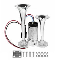 600DB 12V Dual Trumpet Car Air Horn w/ Compressor Kit SUV RV Trains Speaker