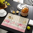 thumbnail image 5 of Rose Flower Pink Lace Stripes 4/6pcs Table Pad Mats for Dining Table Home Kitchen r Accessories Linen Placemats Coaster, 5 of 7