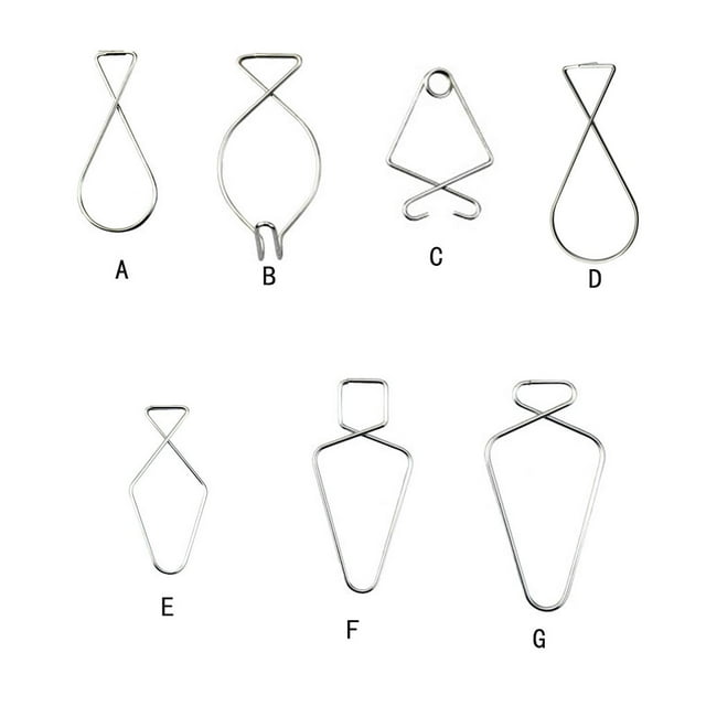 10 Pieces Ceiling Tile Hooks Stainless Steel Easy installtion Simple Design without Deformation Hanging Sign Home Organization Fish-shaped F3
