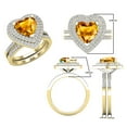 thumbnail image 3 of Dazzlingrock Collection 8mm Heart Citrine & Round White Diamond Double Halo Engagement Ring Set for Women (0.65 ctw, Color I-J, Color I2-I3) in 10K Yellow Gold, Size 10, 3 of 5