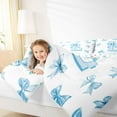 thumbnail image 4 of Homewish Blue Ribbon Letter L Bedding Comforter Set, Cartoon Cute Monogrammed Twin Comforter Sets, Princess Fairy Tale Bow Reversible Bedding Set, Breathable Home Decor, 2pcs, 4 of 8
