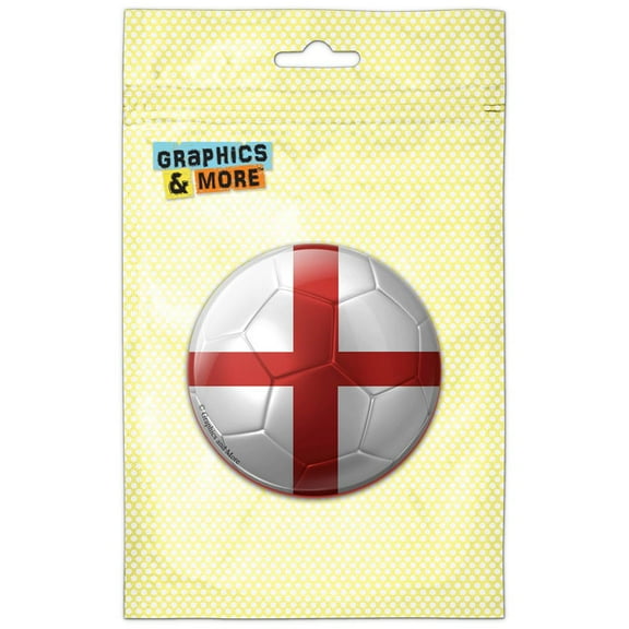 England Flag Soccer Ball Futbol Football Pinback Button Pin Badge